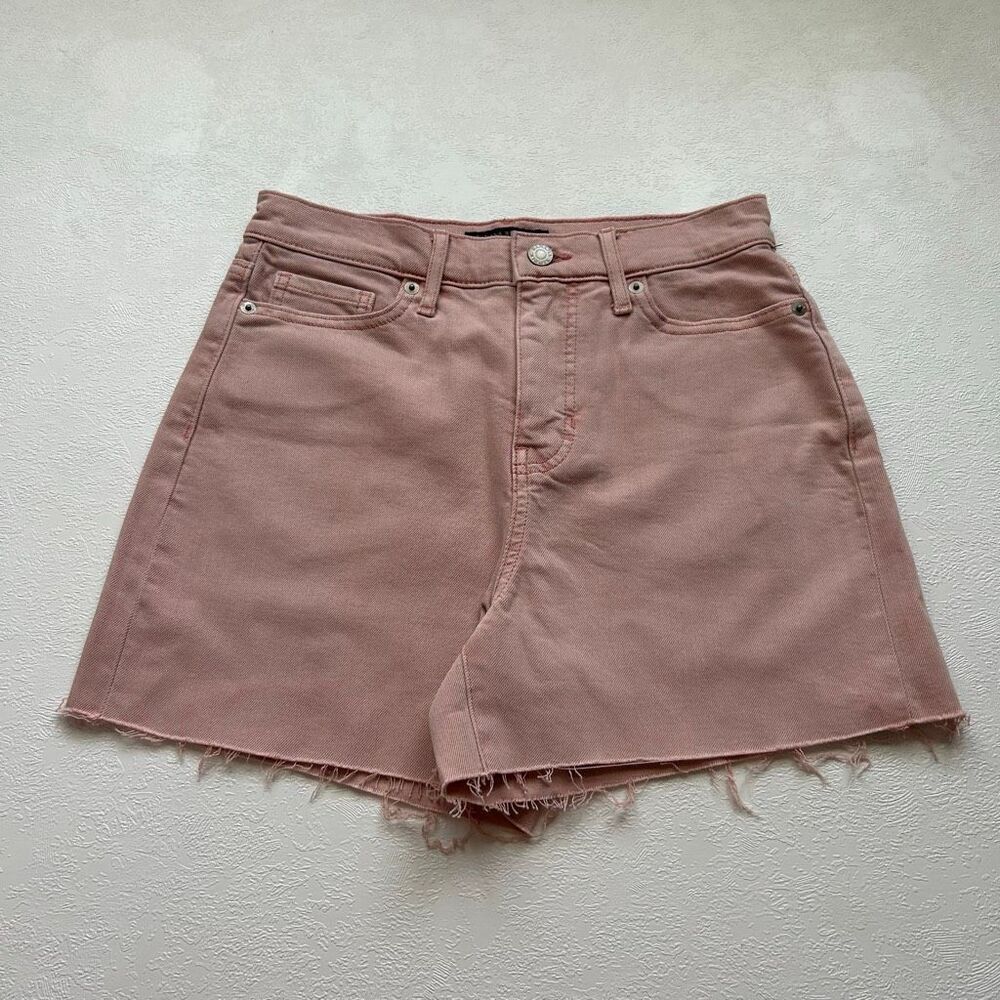 Banana Republic Girlfriend High Rise Denim Shorts Pink Fog Size 24 (00) Frayed H
